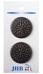Twisted Flower Buttons - Hematite