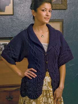 Shawl Collar, Nipped-Waist Cardigan