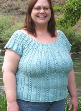 Faux Cable Fitted Sweater
