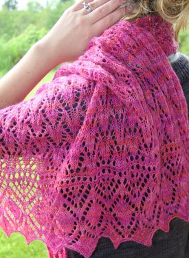 Estonian Flamingo Lace Stole or Scarf