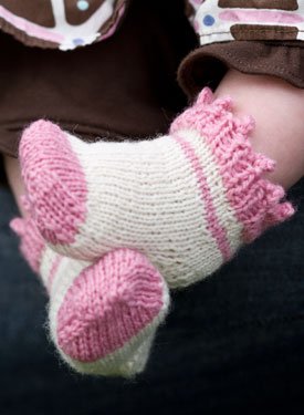 Picot & Windmill Infant Socks