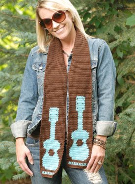 Rockin' Guitar Crochet Scarf