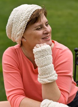 Dimpled Cable Hat & Fingerless Mittens