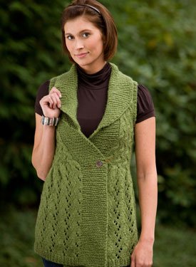 Long Lace Shawl-Collared Vest