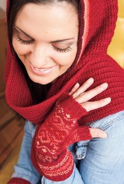 Lunaria Hooded Scarf & Mitts Set