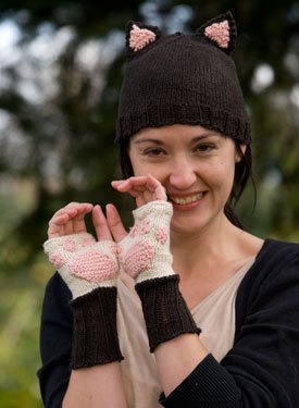 Kitty Cat Paw Mitts and Hat