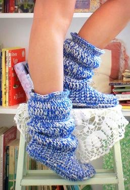 Cozy Slippers Crochet Boots