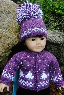 Winter Pines Doll Sweater & Hat 