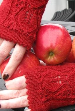 Apple of My Eyelet Fingerless Gloves