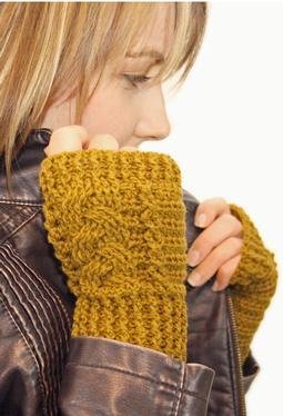 Crochet Braided Fingerless Mitts
