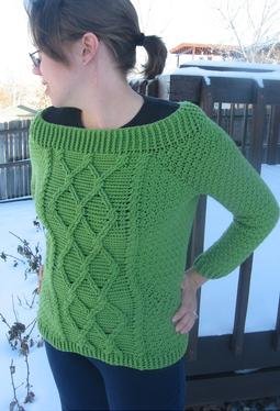 Twisted Trellis Crochet Sweater
