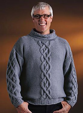 Man's Cabled Sweater Pullover Pattern