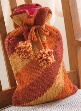 Diagonal Stripe Hot-Water Bottle Cover Pattern