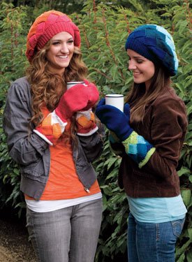 Yvette Entrelac Beret & Mittens Pattern
