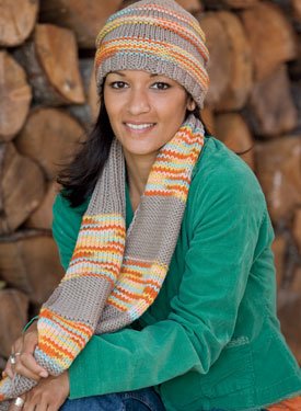 Learn to Knit Hat & Scarf Pattern