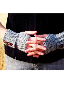 Ruffled Button Tab Gloves Pattern