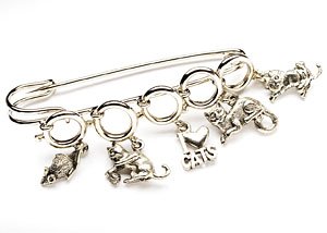 I Love Cats Shawl Pin