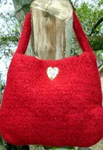 Lady In Red Felted Crochet Evening Bag