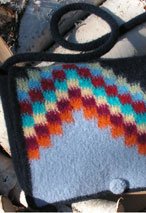 Northern Lights Felted Messenger Purse