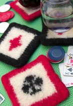Felted Poker Coasters