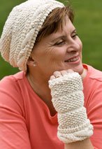 Dimpled Cable Hat & Fingerless Mittens