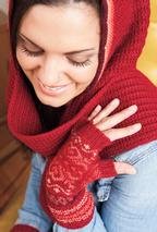 Lunaria Hooded Scarf & Mitts Set
