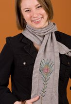 Beaded Peacock Feather Scarf