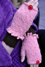 Beaded Cupcake Fingerless Mitts