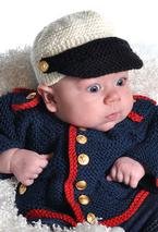 Baby Boy Dress Blues Cardigan & Hat 