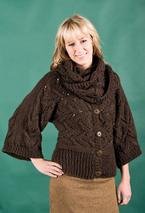 Kimono Sleeve Sideways Cardigan & Cowl Set 