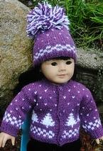 Winter Pines Doll Sweater & Hat 