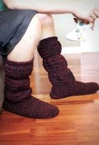 Men's Cozy Crochet Slipper Boots