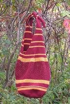 Two Color Striped Crocheted Carry-All