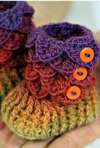 Crocodile Stitch Crochet Baby Booties