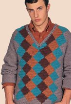 Finale Argyle Crocheted Pullover Pattern