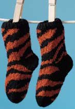 Zebra (aka Tiger) Feet Booties Pattern