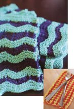 Waves and Stars: Knitted Napkins Pattern