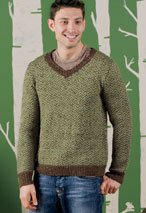 Herringbone Men's Pullover Sweater Pattern