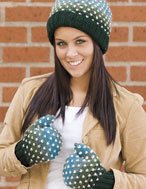 Toboggan Hat and Mitts - Green