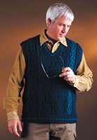 Men's Aran Tonal Vest Pattern