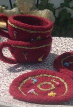 Knitted/Felted Teacup & Saucer 