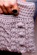 Cabled Bobble Clutch Pattern