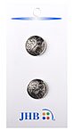 Damascene Button - Antique Silver