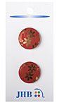 Ikebana Button - Red/Gold
