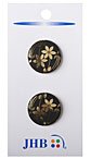 Ikebana Button - Black/Gold