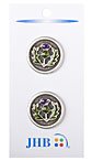 Scottish Thistle Button - Antique Silver/green